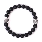 India Agate Love Heart Pet Dog Paw India Agate Serpeggiante Lava Natural Stone Beaded Bracelets