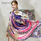 Silk Twill Square Twill Women Fashion Smooth Soft Heavy Silk Twill Screen Print Large Square Scarfs