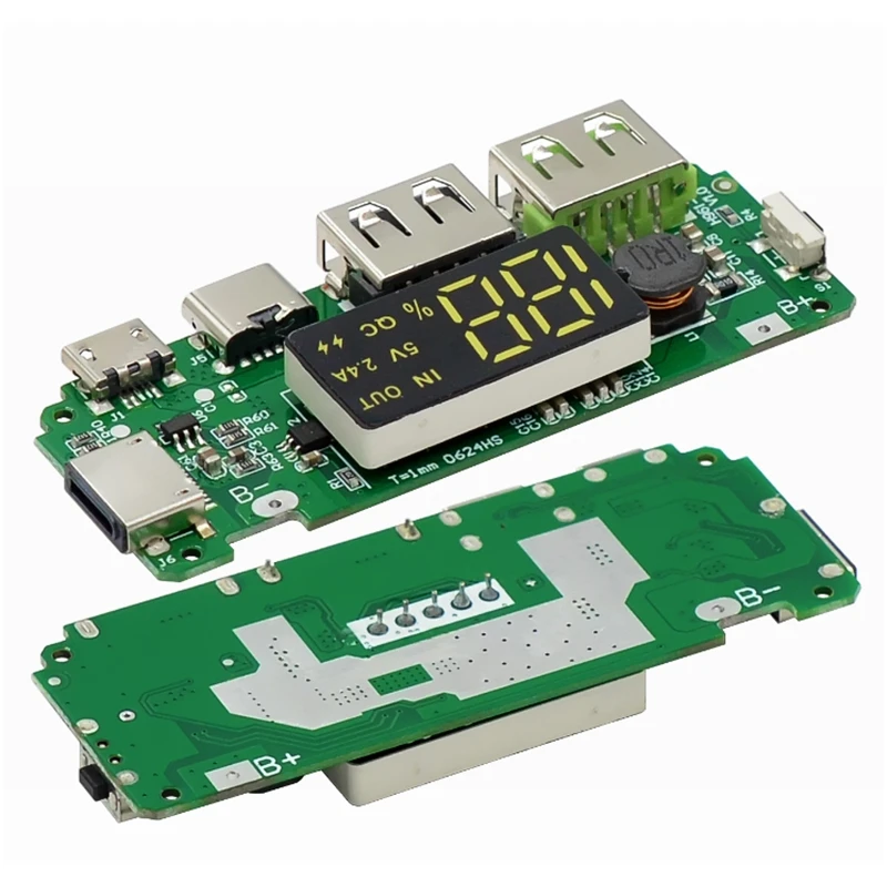 18650 Lithium Battery Digital Display Charging Module 5v 2.4a 2a Dual