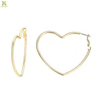 Heart Hoop Earrings Earringsheart Women Hoop Earings New Fashion Women Heart Shape 18k Gold Hoop Earrings