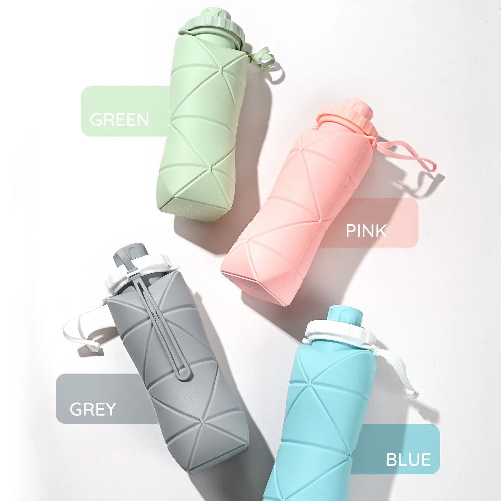 Foldable Water Bottle High Quality Silicon Water Bottle Portable Reusable BPA Free Silicone Foldable Travel Water Bottle
