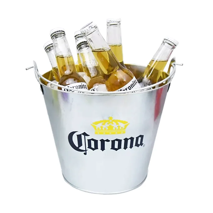 Factory Wholesale Two Color Logo Extra Colona Galvanized French Metal Ice Buckets For Beer Beverage - Buy Ice Buckets For Beer Ice Buckets Ice Buckets Beverage Tubs Ice Bucket Lid Ice