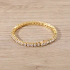 Bracelet Jewelry TUNKALL BB023 Spring Clasp Bling CZ Tennis Chain 3mm 4mm 5mm Brass Bracelet Iced Out Jewelry