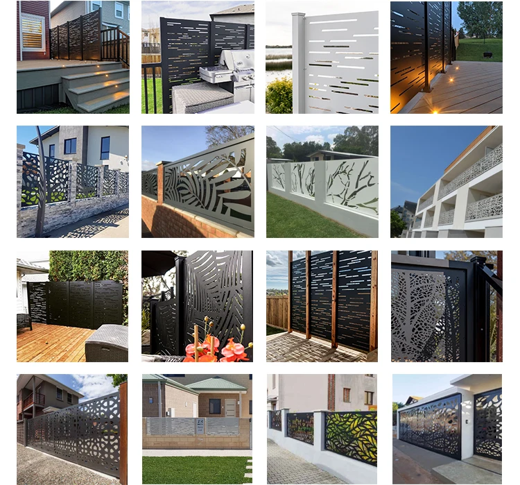 Outdoor Custom Villa Decorative Laser Cut Privacy Aluminum Alloy Fence