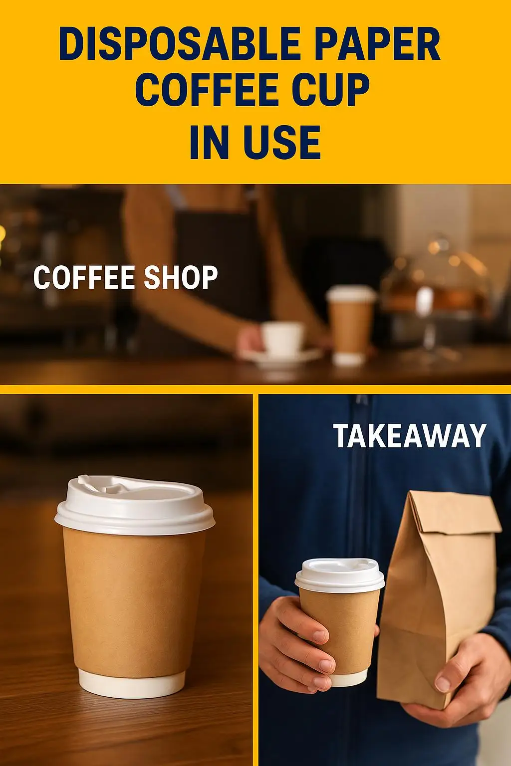 Double Wall Design Disposable Coffee Tea Cups Logo Printing Pack Food Stickers Wall Paper Craft Wall Paper Craft Paper Cups - detail 5