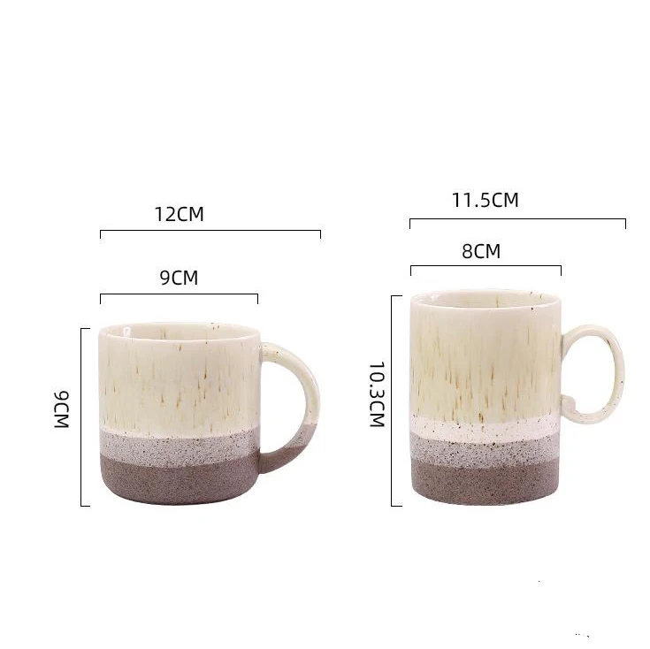 Custom Printed Cheap Price Coffee Mugs 100% Handmade Ceramic Tea Japanese Retro Clay Cups With Handle