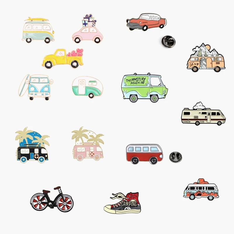Travel Bus Camper Enamel Pins Badge Cartoon Car Adventure Mountain Brooches  For Kids Friends Bag Clothes Lapel Pin Jewelry Gift - Buy Pins  Badge,Brooches,Fashion Jewelry Product on 