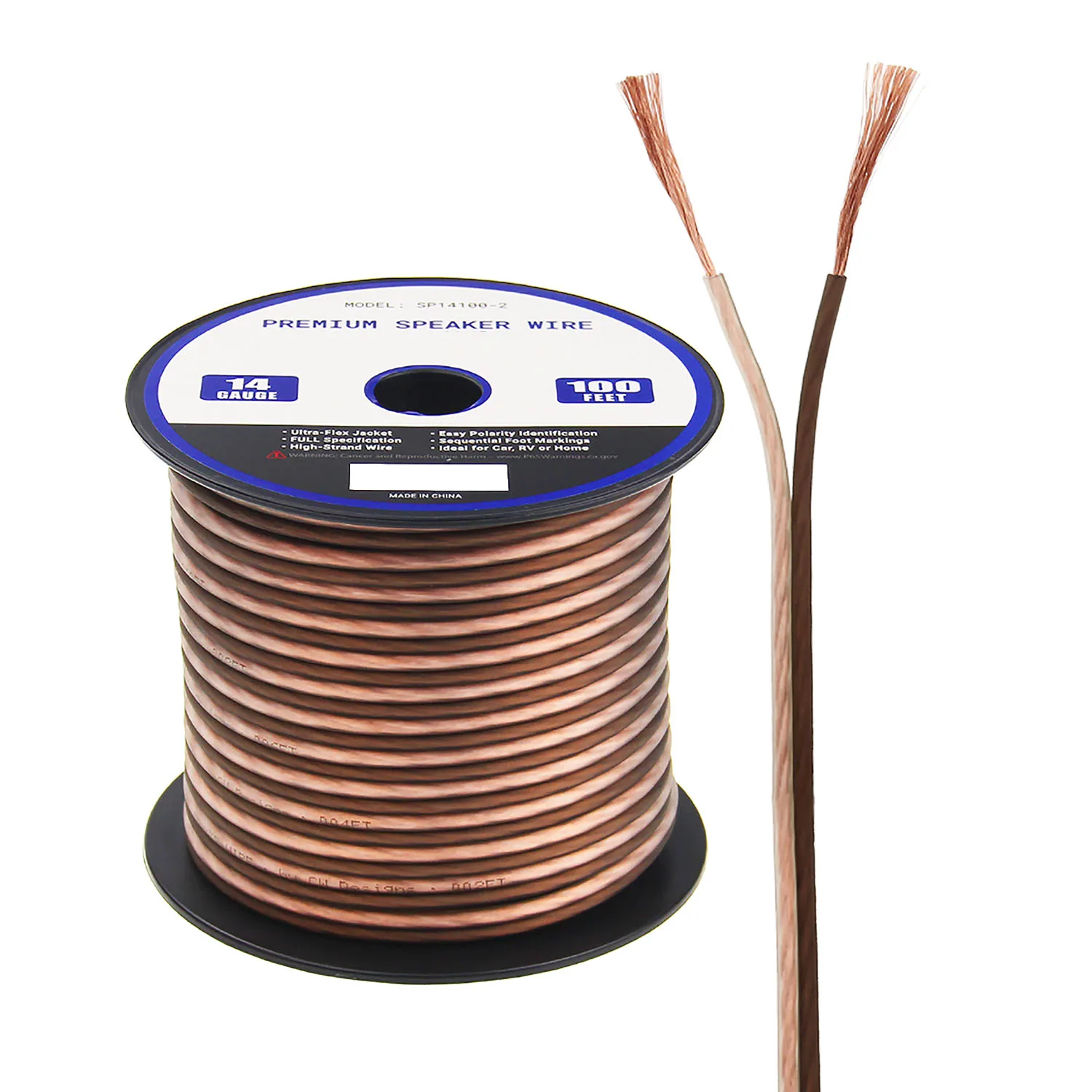 Outdoor 14awg Car Audio Speaker Cable 2.5mm Cca Frosted Flexible