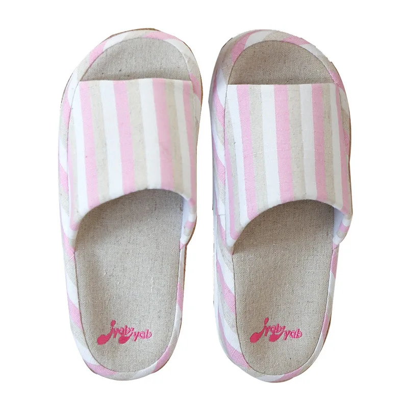 Couples' indoor household shoes Spring and autumn household casual striped open-toe breathable thick soled eva slippers