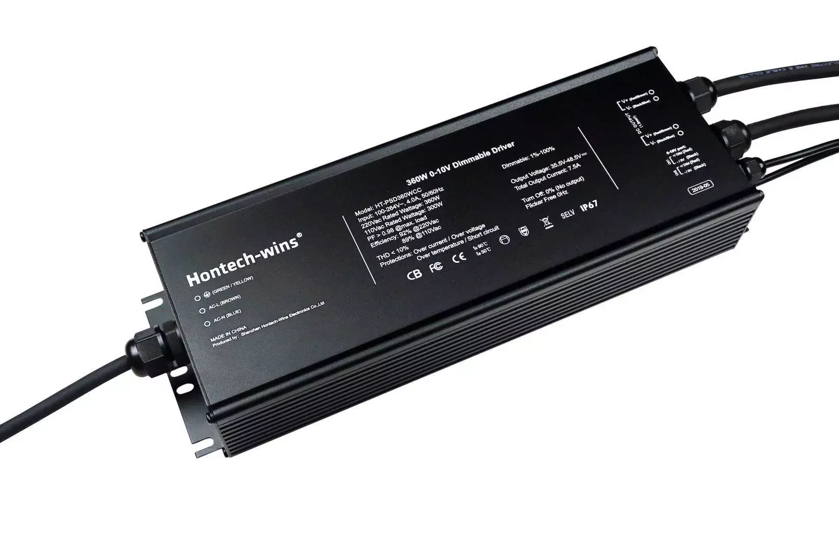 dc48v输出可调光360w 0-10v 360w din导轨hontech发光二极管驱动器