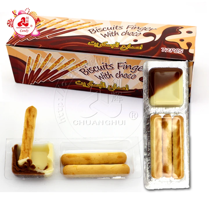 chocolate cream with matchstick cookies