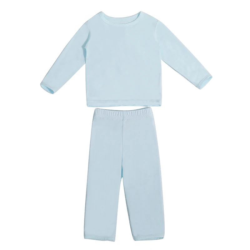 Bamboo Fabric Solid Color 2 PCS Newborn Clothing Set Long Sleeve Kids Sleepsuit Baby Pajamas Suit