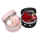 Roses For New Stylish Preserved Roses Hydrangea In Small Leather Box Case For Wedding Gift And Celebration