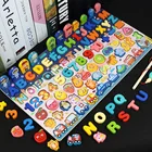 Board Toy Multifunctional Number Board Letter Fruit Car Children Educational Fun Wooden Montessori Fishing Toy