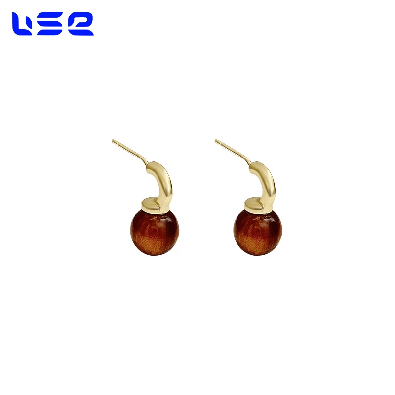 Autumn and winter styles retro niche personalized Maillard fashion jewelry earrings