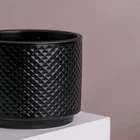 home garden decor wholesale ceramic high white geometric pattern embossed flower pots for planter