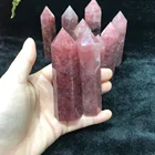 Polished Healing Crystals Wholesale Natural Polished Strawberry Quartz Tower Crystal Healing Points For Decoration