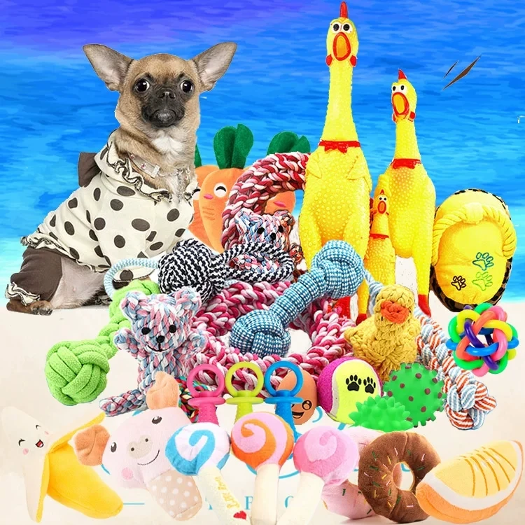 Puppy Durable Plush Squeaky Dog Toy Safe Chew Pet Toys For Aggressive