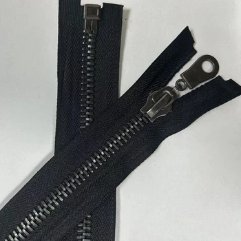 No. 8 genuine copper plated black nickel metal open zipper 60cm