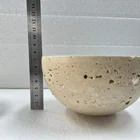 Custom Natural Stone Beige Travertine Sphere Incense Burner