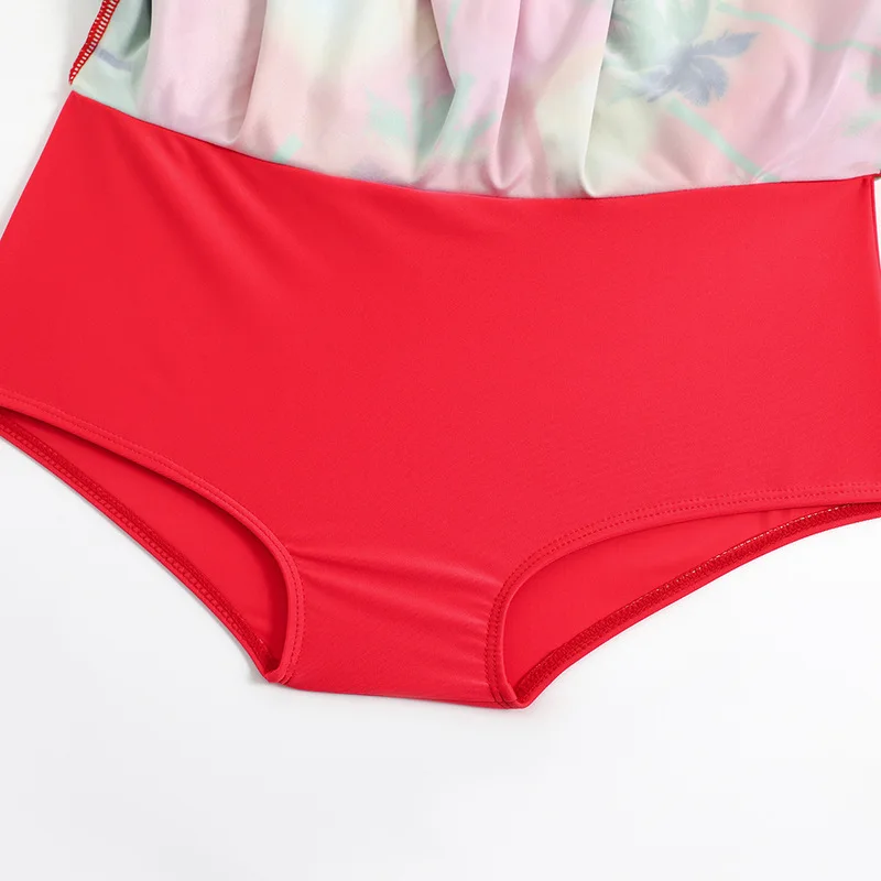2023 New arrival women sexy high waist ruffles conjunto de bikini plus size swimwear beachwear for ladies