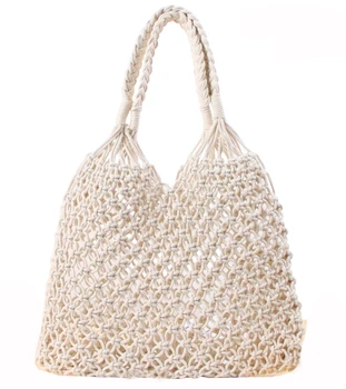 Bolso De Mano De Macramé Para Mujer Bandolera Tejida Bolso De Playa