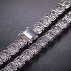 New Trendy Hip Hop Jewelry Tennis Necklace 925 Sterling Silver Moissanite Cuban Link Chain