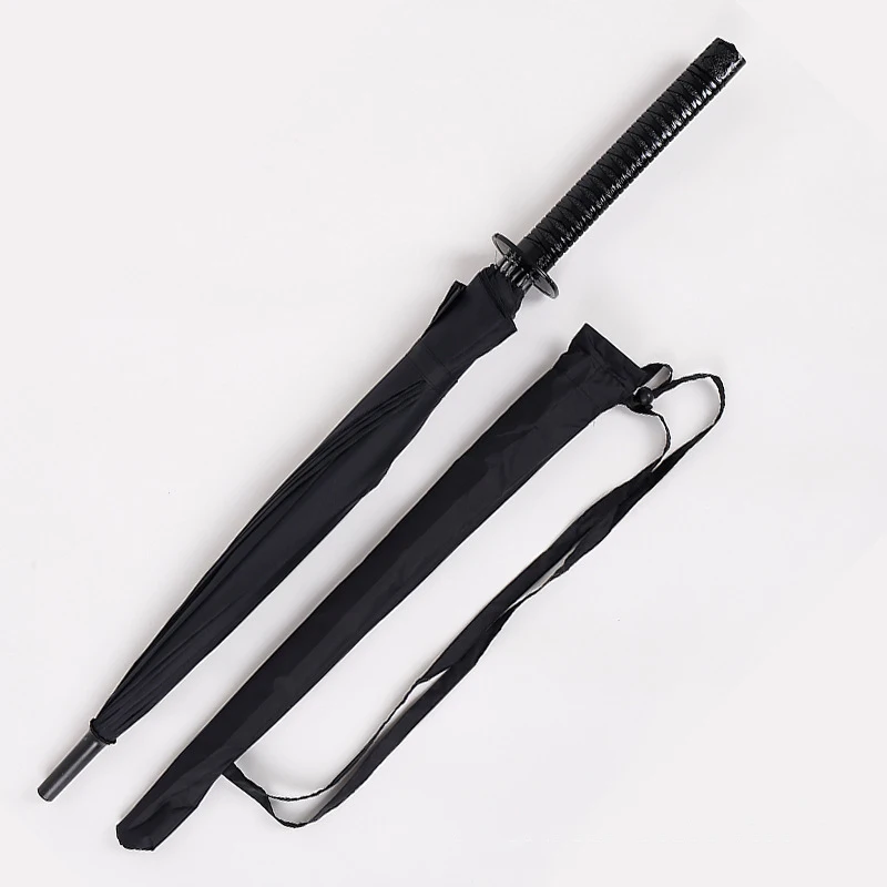 WHY406 Creative Long Handle Large Samurai Sword Umbrella Japanese Ninja-like Straight Auto Open Umbrella Katana Handle Umbrella