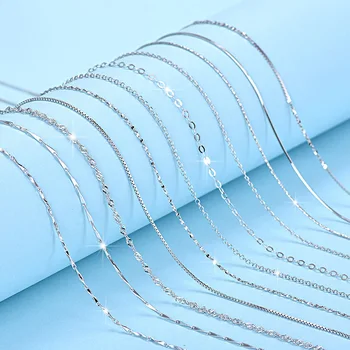 cheap wholesale variety pure 925 sterling silver necklace chain for DIY jewelry making