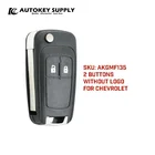 Key Chevrolet Cruze Aveo 2 Button FOB Remote Key CASE Uncut Blade Without Logo