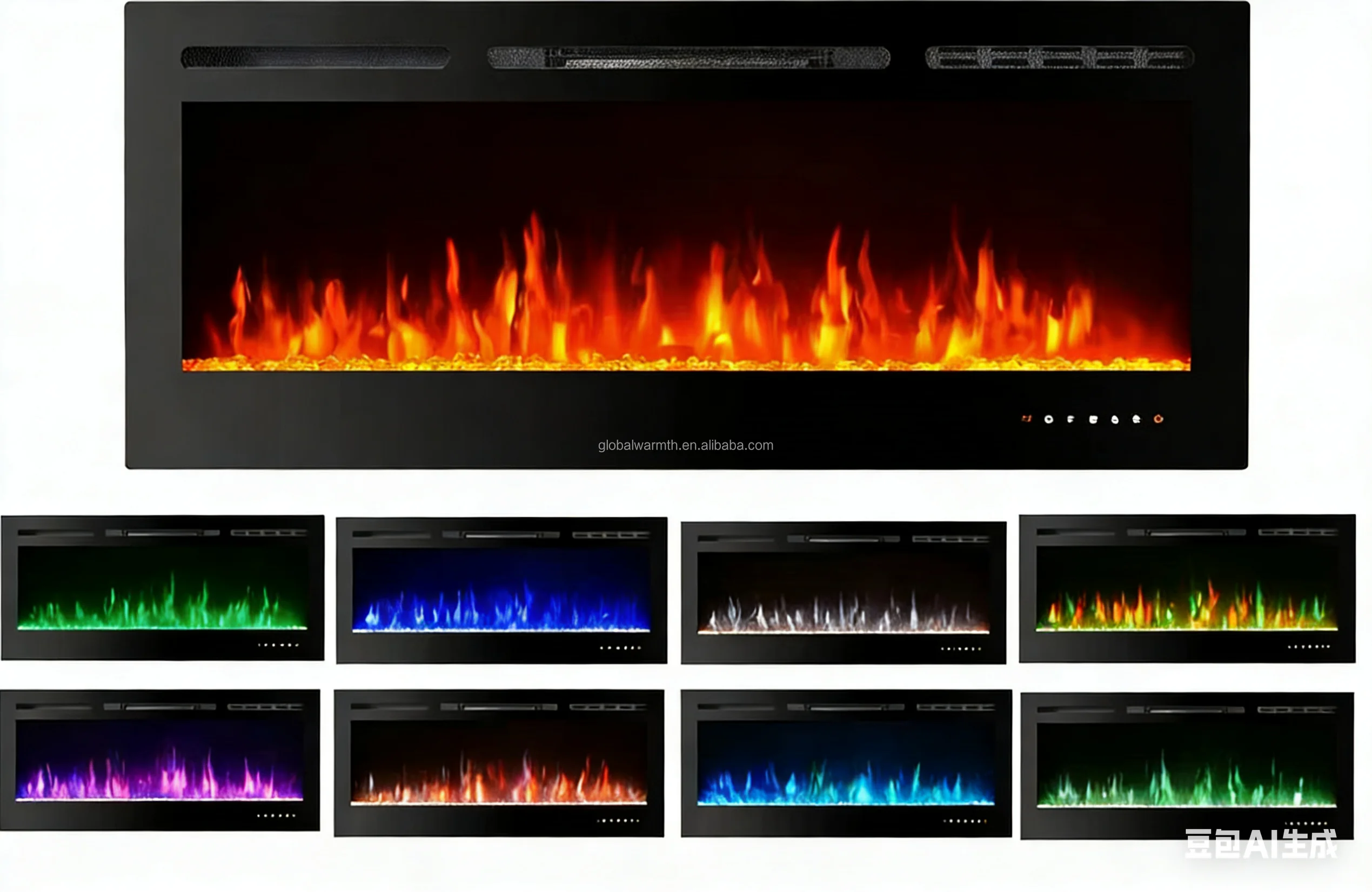 Led Light Electric Fireplace, Wall, RGB - detail 12