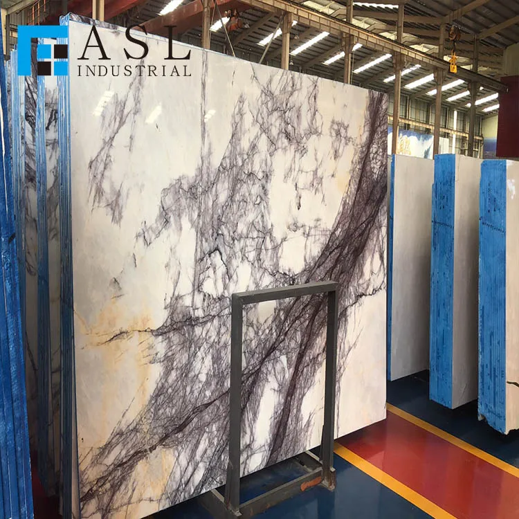 Beautiful best quality hot sale natural Turkish lilac marble slabs with purple veins marbre milac lilas tile