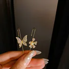 Butterfly Earring Simple Butterfly Flower Pierced Earring Clip For Women