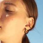 Black Earrings Earrings Milskye Hot Sale 925 Sterling Silver Black Cz Jewelry 18k Gold Plated Geometric Ear Cuff Earrings