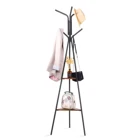 Coat Tree Free Coat Rack Stand Coat Tree Hall Tree Free Standing Industrial Style With 2 Shelves For Clothes Hat Bag