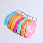 Promotional Personalised Custom High Quality ABS Hotel Keychain Making Logo Black Motel Hotel Key Tag Promotional Item