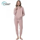 Best Selling Long Sleeve Top Pant Comfortable Casual Pajamas Girls Women Pink Cotton Terry Lounge Wear Yizhi