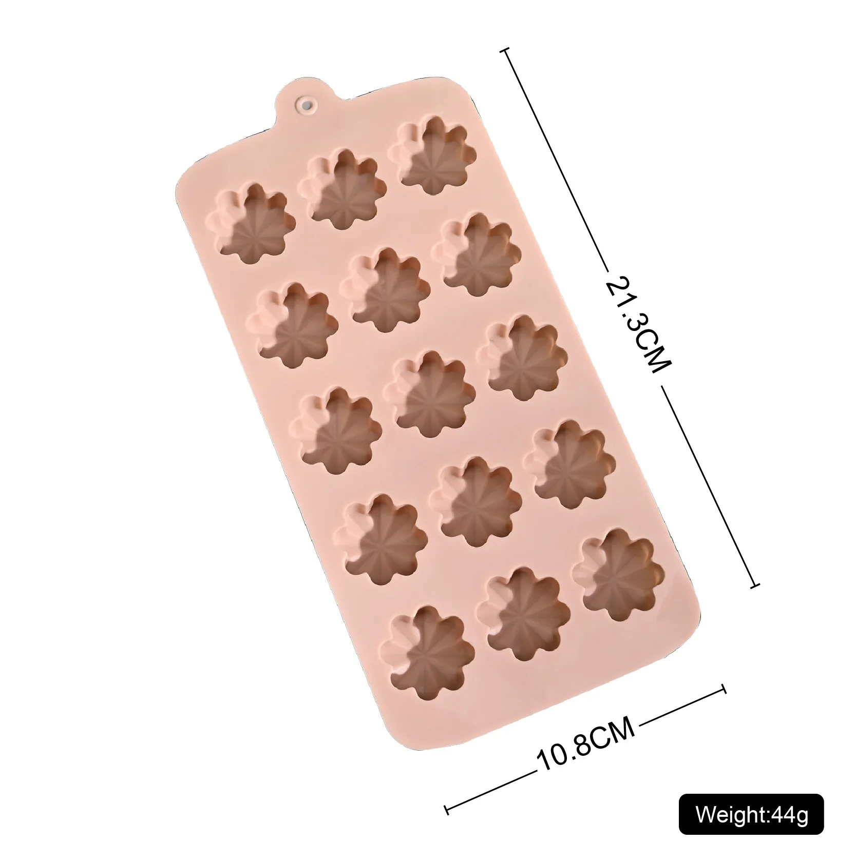 Reusable 15 Cavity Flower Shaped Silicone Chocolate Mold Kitchen Baking Tool With Color Card Package