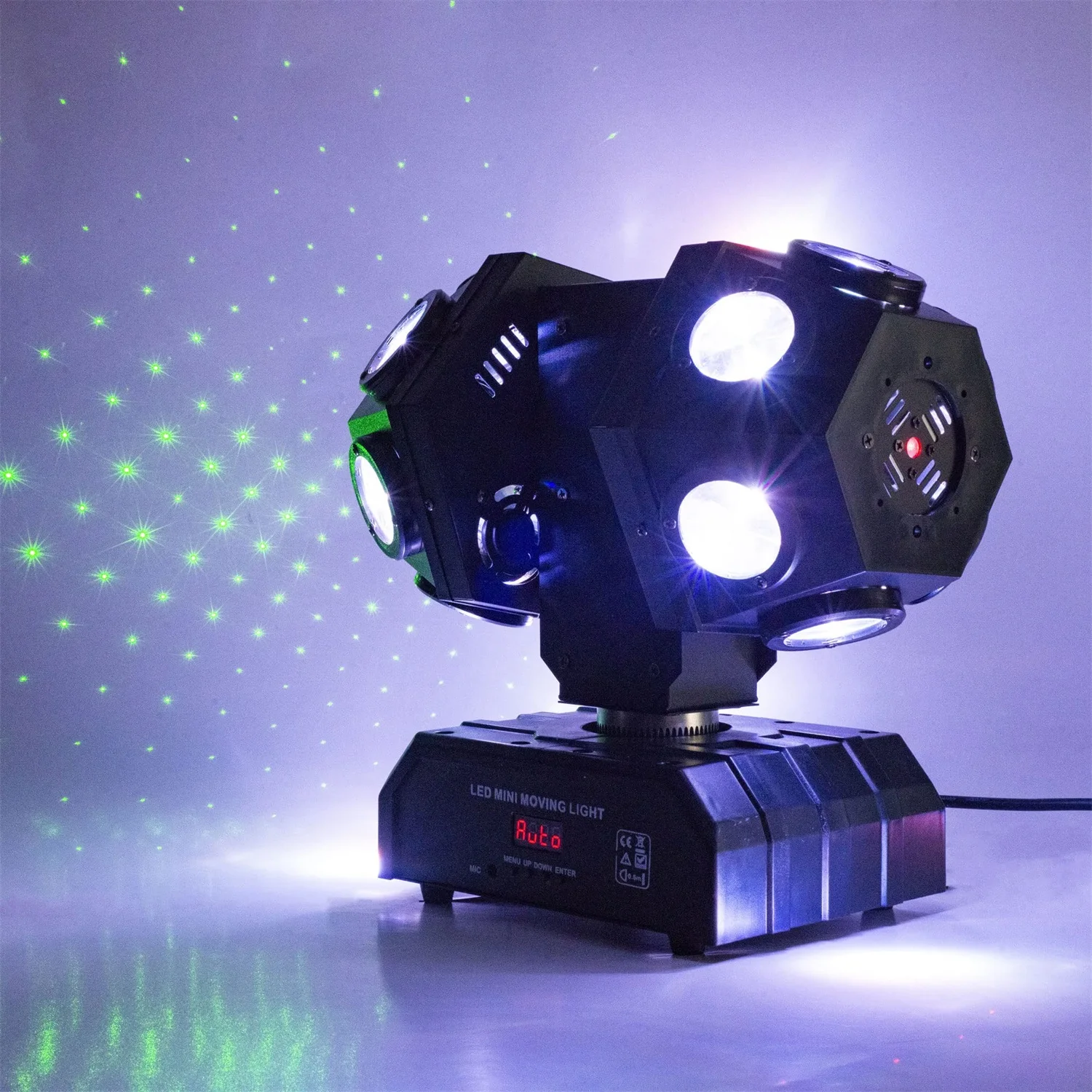 RGBW DMX512 Moving Head DJ Light Rotatable Stage Projection Lights Sound Activated KTV Disco Party Wedding Ambient Led Light