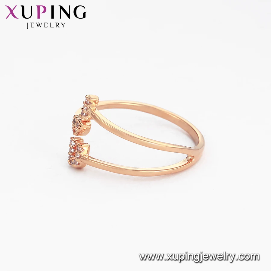 YMR-206 xuping jewelry wholesale affordable elegant fashion rose gold heart-shaped diamond couple ring