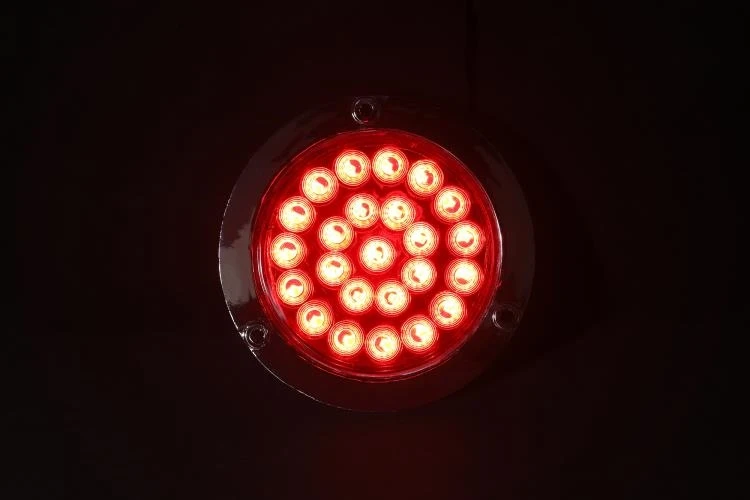 定制24v 12v尾灯红色黄色白色4英寸圆形led卡车后部停车灯