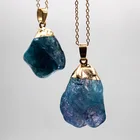 Stone Jewelry Wholesale Color Natural Stone Pendant Natural Crystal Raw Stone Pendant Necklace Natural Stone DIY Jewelry
