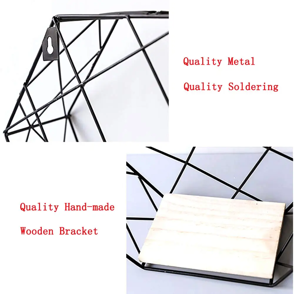 Floating Shelves Square Metal Wallmounted Storage Iron Shelf With