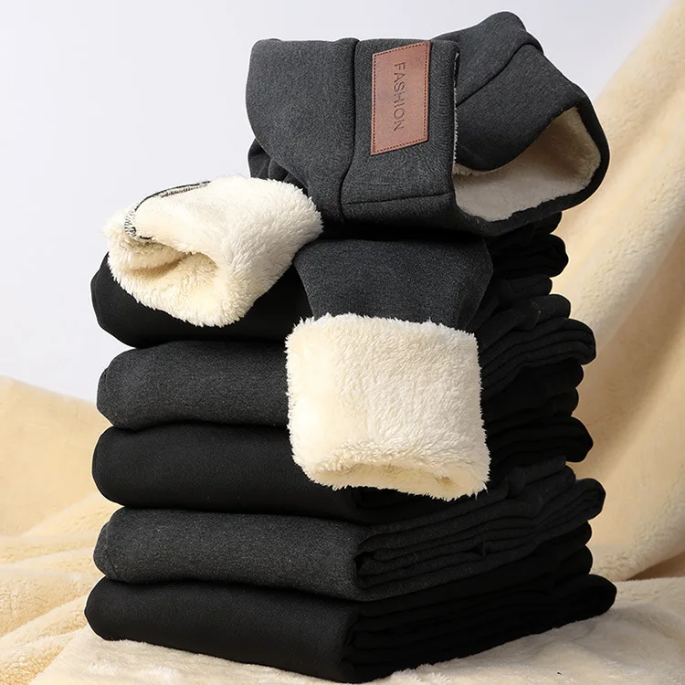 2024 Fleece Pants Women's Outerwear Winter High Waist Pantyhose Large Size Thickened Lamb Velvet Leggings Bottoming Warm Pants