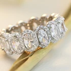 Engagement Eternity Ring Rings Customized Engagement Eternity Ring Oval Zircon For Women Sterling Silver