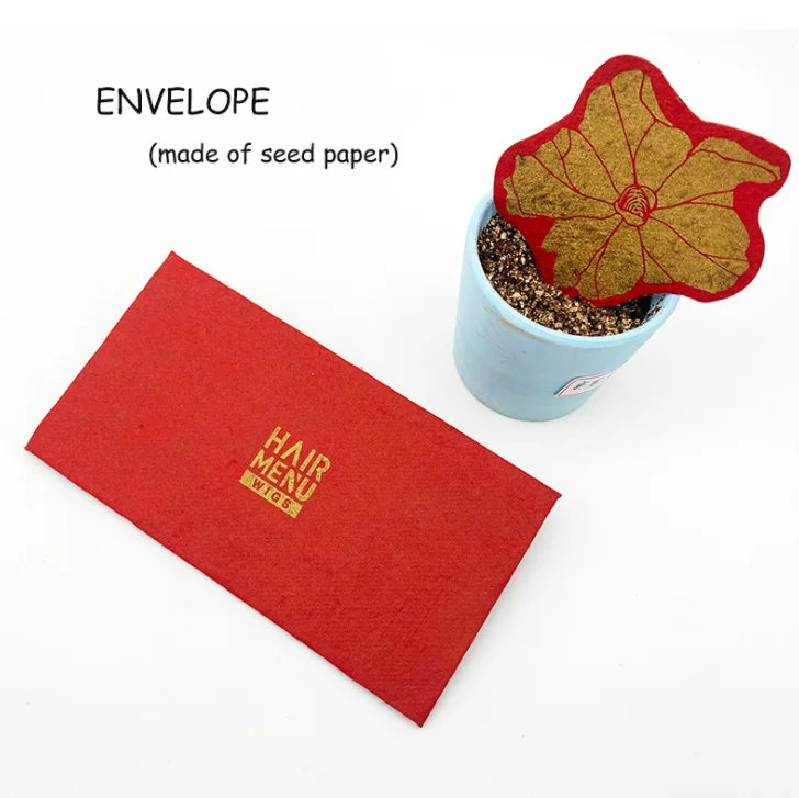 red envelope with seed paper,oem red packet for