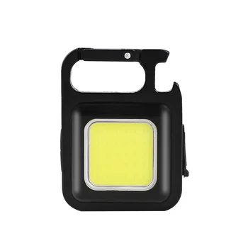 Usb Mini Cob Flashlight Portable Led Rechargeable Work Light Small Pocket Magnetic Flashlights High Lumens Bright Keychain Light