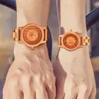 Watch 2020 Hot Sale Arabic Numbers Red Cherry Wood Couples Quartz Watch