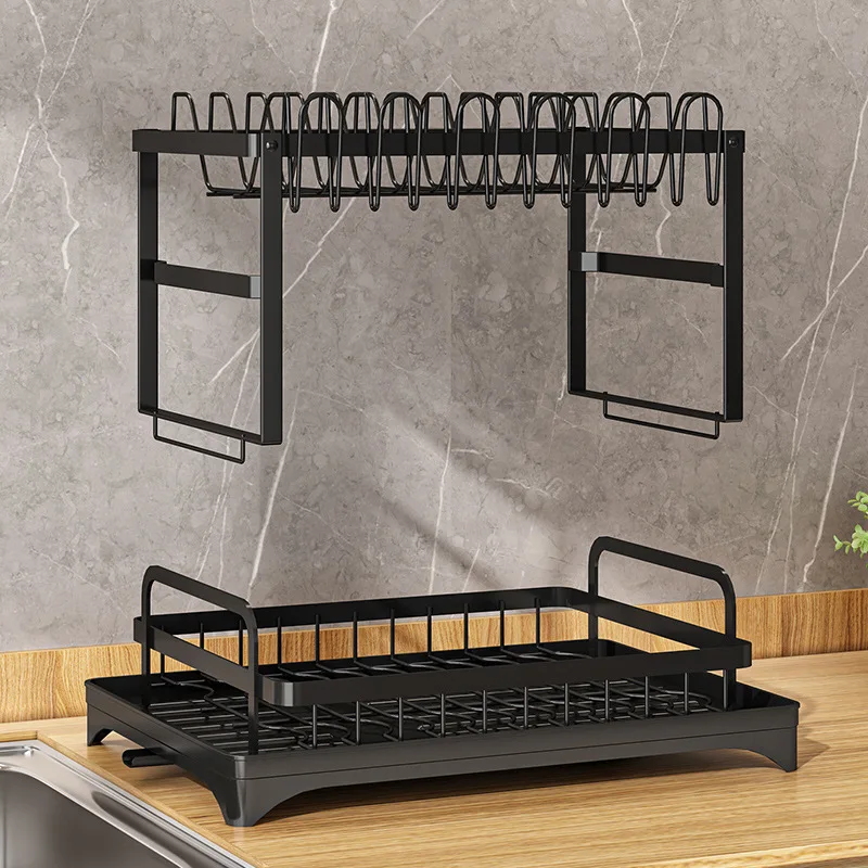 Hot White Carbon Steel Standing Type Dish Plate And Bowl Rack Dish Drying Rack For Kitchen