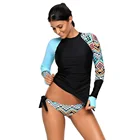 Long Sleeve Swimwear Amazon Factory Supply Long Sleeve Round Neck 2 Piece Women Swimsuit Swimwear